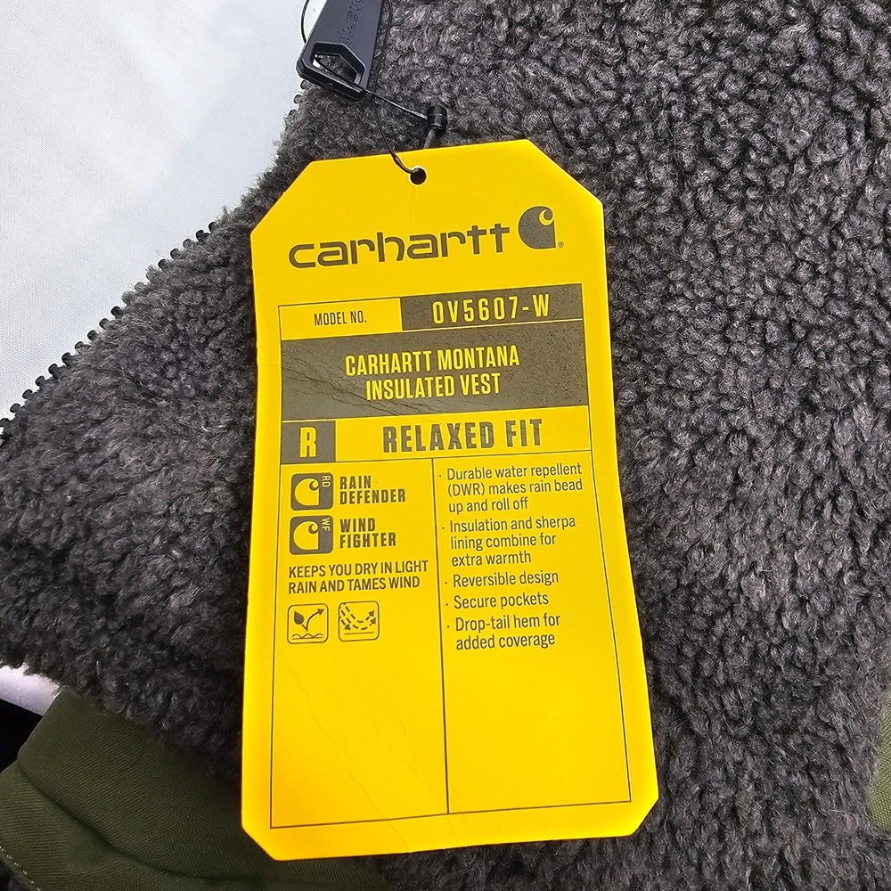 Carhartt Montana Insulated Vest Women L Olive Green Reversible Sherpa OV5607-W - Picture 7 of 9